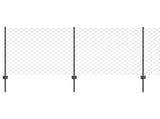 Chain Link Fence with Post 10 x 1 m PVC-Coated Steel Grey Mesh 3336268