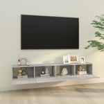 Wall TV Cabinets 2 pcs Concrete Grey 100x30x30 cm Engineered Wood 804548