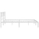 Metal Bed Frame without Mattress with Headboard White 183x213cm 372233
