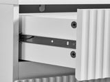 Handleless Grille-Finished 3-Drawer Bedside Table P2 Particleboard MDF & Melamine Veneer 18086722