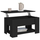 ZNTS Coffee Table Black 79x49x41 cm Engineered Wood 809711