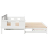 Daybed with Trundle and Drawers without Mattress White 80x200 cm 3302228