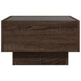 Coffee Table with LED Brown Oak 50x50x30 cm Engineered Wood 847510