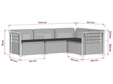 4-Seater Garden Sofa Rattan Look PP Light Grey 3443961