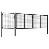 Garden Gate Steel 400x75 cm Anthracite 144328
