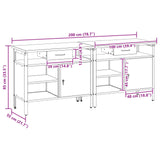 Work Bench Set with Shelf 2 pcs Black and Grey 200 x 55 x 85 cm 3321388