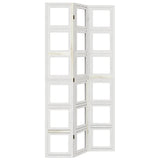 Room Divider 3 Panels White Solid Wood Paulownia 358688