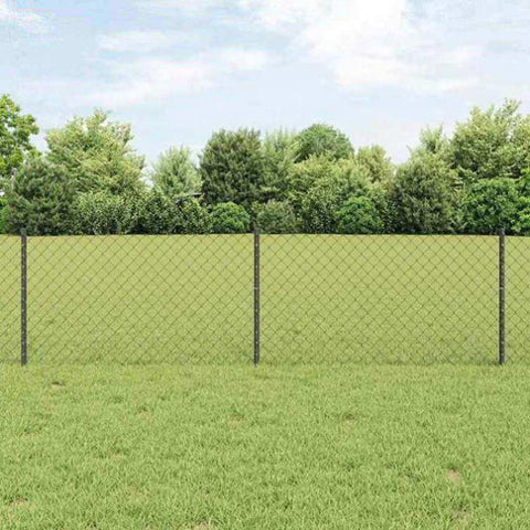 Fence and Post Grey 0.6 x 10 m Steel 3336258
