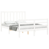 Bed Frame without Mattress White 140x200 cm Solid Wood Pine 3193857