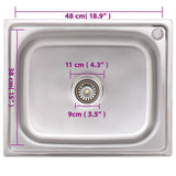 Camping Sink Single Basin Stainless Steel 151210
