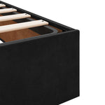 Ottoman Bed Frame No Mattress Black Double Velvet 3311002