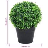 336519 Artificial Boxwood Plants 2 pcs with Pots Ball Shaped Green 32 cm
