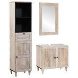 Bathroom Furniture Set with Drawer 3 pcs White Engineered Wood 3310073