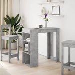 ZNTS Bar Table with Racks Concrete Grey 102x50x103.5 cm Engineered Wood 854358