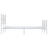 Metal Bed Frame without Mattress with Footboard White 120x190cm 376566