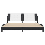 Bed Frame with LED without Mattress "Zadar" Black and White 180x200 cm 3214129