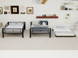 Black-layer wrought iron high and low bed with pull-out bed, reinforced metal bed frame for W3987P434161