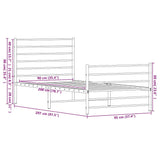 Metal Bed Frame without Mattress with Footboard Black 90x200cm 352330