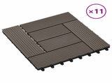 Decking Tile 11 pcs Dark Brown 30 x 30 cm WPC 42046673