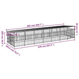 Outdoor Dog Kennel with Roof Steel 13.14 m 3124612