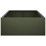 Retaining Wall 8 pcs 300 x 100 x 40 cm Steel Olive Green 3449250