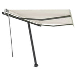 ZNTS Freestanding Manual Retractable Awning 300x250 cm Cream 3069697