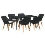 Garden Dining Set with Cushion 7 pcs Black Poly Rattan 3261667