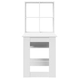 Desk with Shelf White 122 x 67 x 145 cm Engineered Wood 3337257