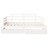 Daybed with Trundle and Drawers without Mattress White 80x200 cm 3302240