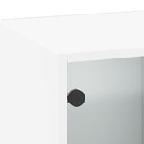Wall Cabinet with Glass Doors White 35x37x100 cm 836483
