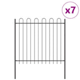 Garden Fence 7 pcs Grey 11.9 x 1.5 m Powder-coated Steel 3334137