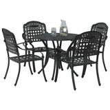 Garden Dining Set 5 pcs Black Aluminium 3334685