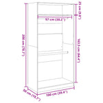 Wardrobe Artisian Oak 100x50x200 cm Engineered Wood 3307809