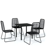 ZNTS 5 Piece Garden Dining Set Black 3099090