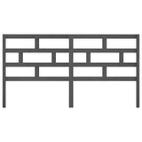 Bed Headboard Grey 186x4x100 cm Solid Wood Pine 814211