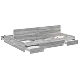 Storage Bed Frame Grey Sonoma 140 x 190 cm Engineered Wood 3335314