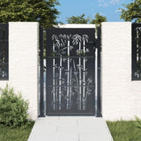 Garden Gate Anthracite 100x125 cm Steel Bamboo Design 153180