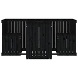 Balcony Set 2 Seater Black Solid Wood Pine 825062