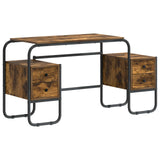 Desk with Storage Smoked Oak 145 x 50 x 75 cm 8008010