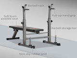 Adjustable Weight Bench, Foldable Bench, with Barbell Rack, Grey T3398P347572