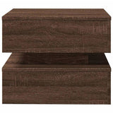 Coffee Table with LED Lights Brown Oak 50x50x40 cm 839860