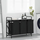 Laundry Basket 3 Compartments with Shelf Grey Sonoma 859063