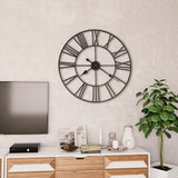 ZNTS Vintage Wall Clock with Quartz Movement Metal 80 cm XXL 50644