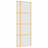 Sliding Door Gold 76x205 cm Frosted ESG Glass and Aluminium 155193