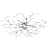 ZNTS Ceiling Lamp with Acrylic Crystal Leaf Arms for 5 E14 Bulbs White 289239