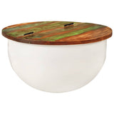 Coffee Table White 50x27 cm Solid Wood Reclaimed 351754