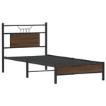 Bed Frame without Mattress Brown Oak 90x200 cm Engineered Wood 4106991