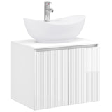 Bathroom Furniture Set High Gloss White Engineered Wood 3404344