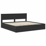Bed Frame with Drawer Black 200 x 200 cm Engineer Wood 3410673