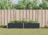 Planter Anthracite 195 x 100 x 45 cm Galvanised Steel 42018219